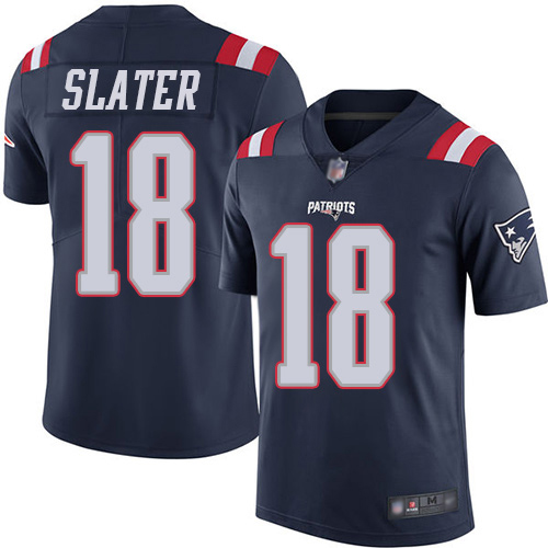 New England Patriots Football #18 Rush Vapor Limited Navy Blue Men Matthew Slater NFL Jersey->new england patriots->NFL Jersey